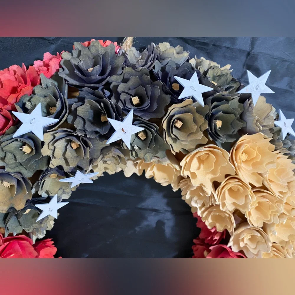 Handmade Sola Wood Wreath with Jute Hanging Rope